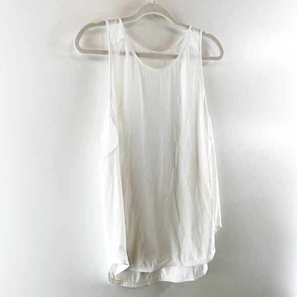 Lululemon Sculpt Flowy Relaxed Fit Mesh Muscle Tank Top White Medium - Picture 7 of 8
